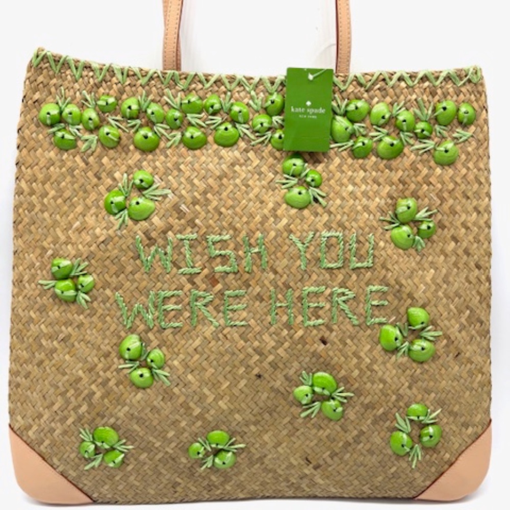 Kate Spade New York Oaxaca WISH YOU WERE HERE Embroidered Reyna Shoulder Handbag